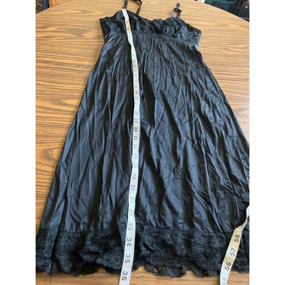 Vintage Millay black nylon adjustable strap slip size Regular 34 - Picture 3 of 5